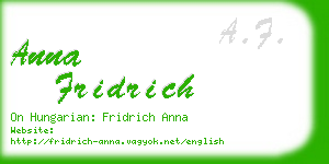 anna fridrich business card